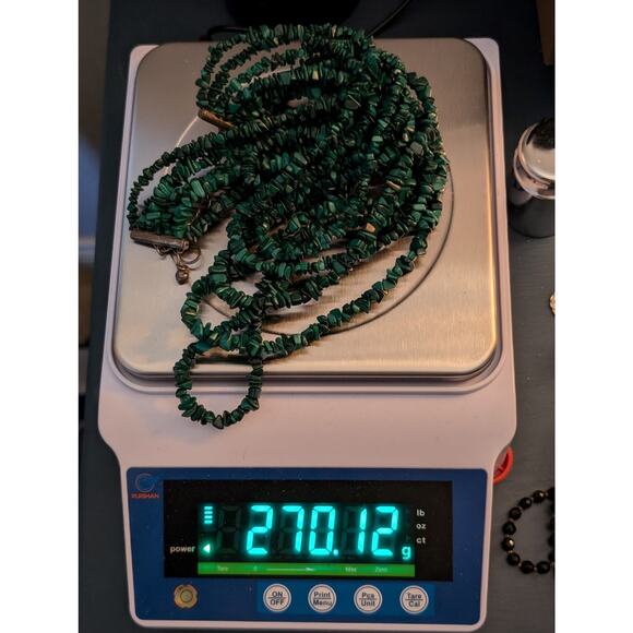 Jay King DTR Sterling Silver Malachite Chip Beaded 7-Stranded Drape Necklace - Picture 5 of 7